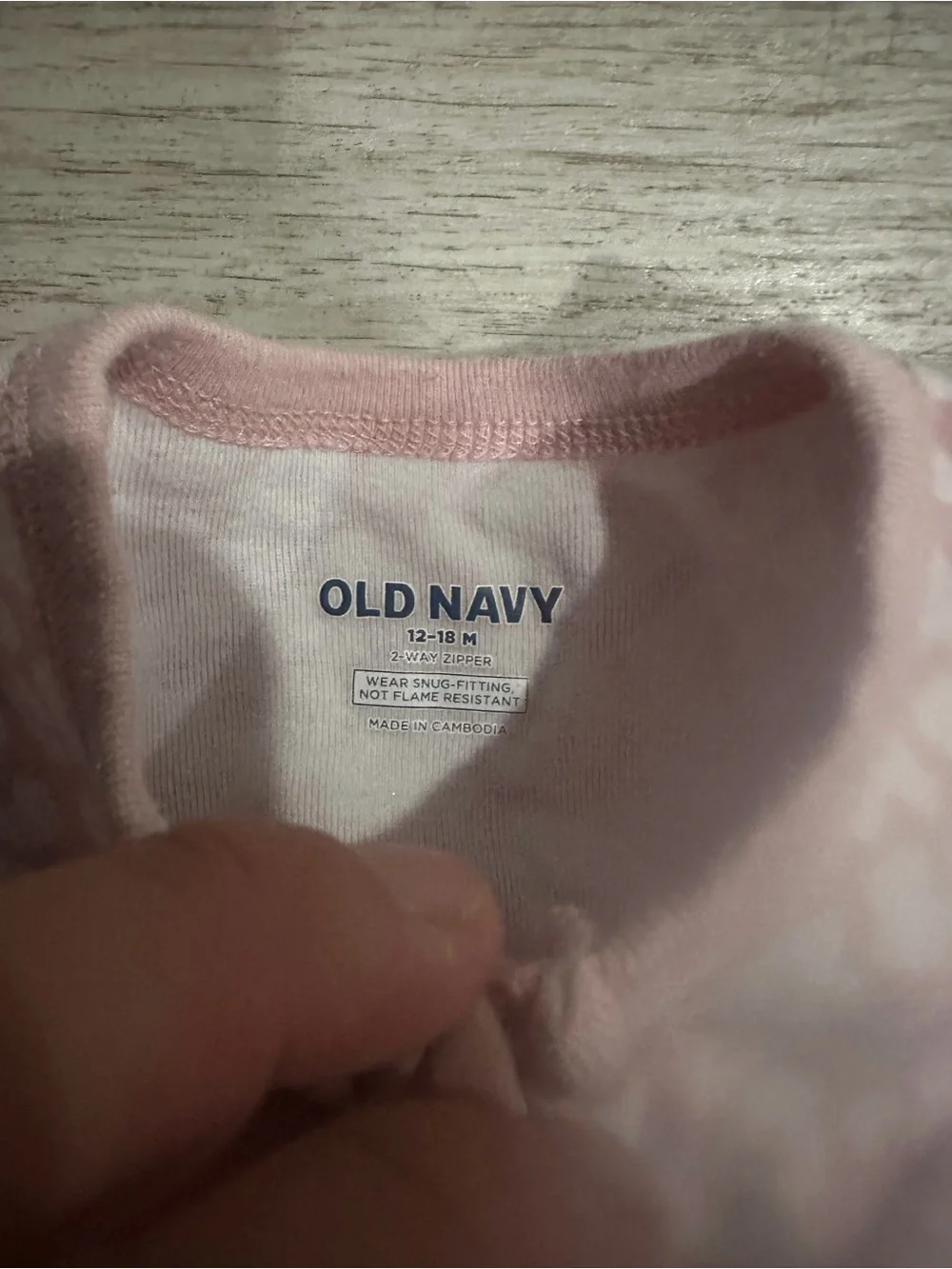 Old Navy Pink and White Leopard-Print Footed Pajama